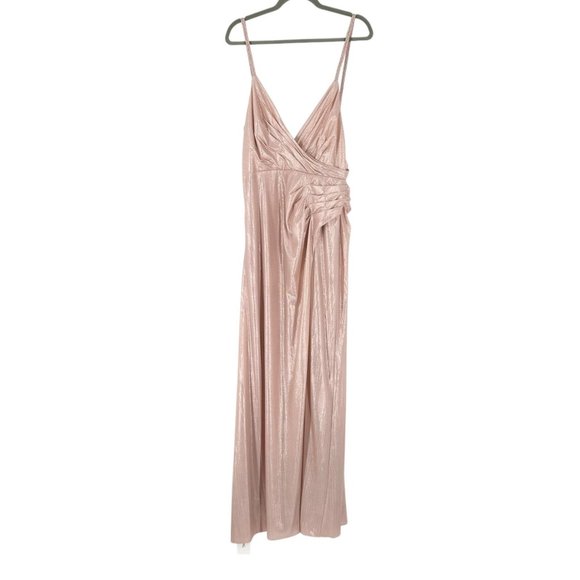 NWT Retrofete Yesi Lamé Maxi Dress in Dusty Pink - Picture 3 of 11